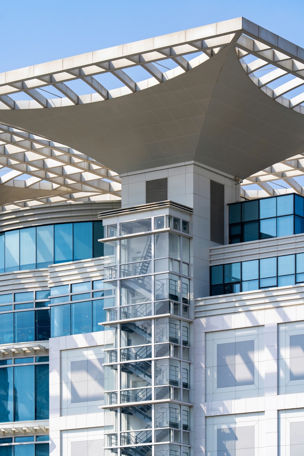 Commercial building entry canopy detail